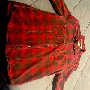 Jeremiah Eugene Plaid Long Sleeve Snap Flannel Style Shirt Sz M Medium